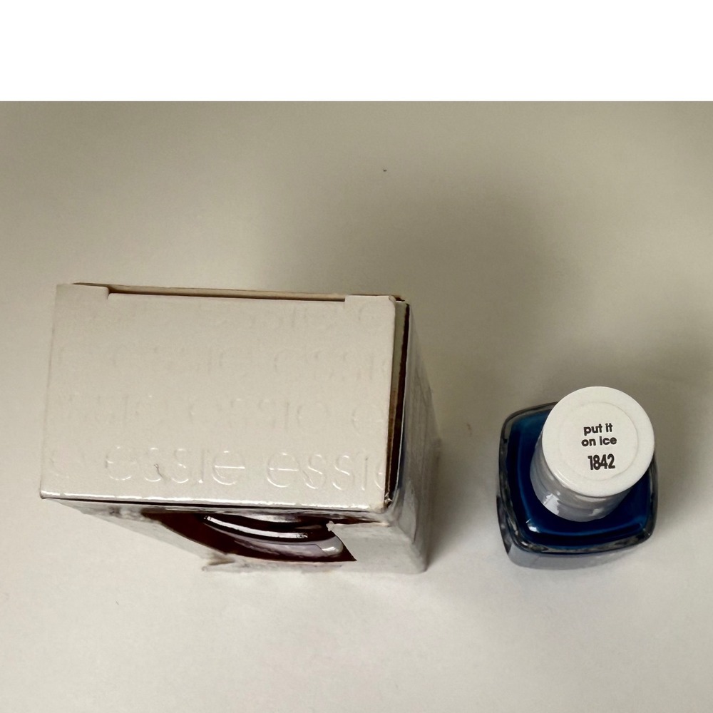 Essie Nail Polish + Top Coat Bundle Put It On Ice 1842 Cobalt Blue Creme New - Picture 5 of 6